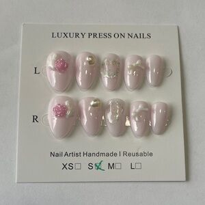 Luxury Press On Nails - Pink